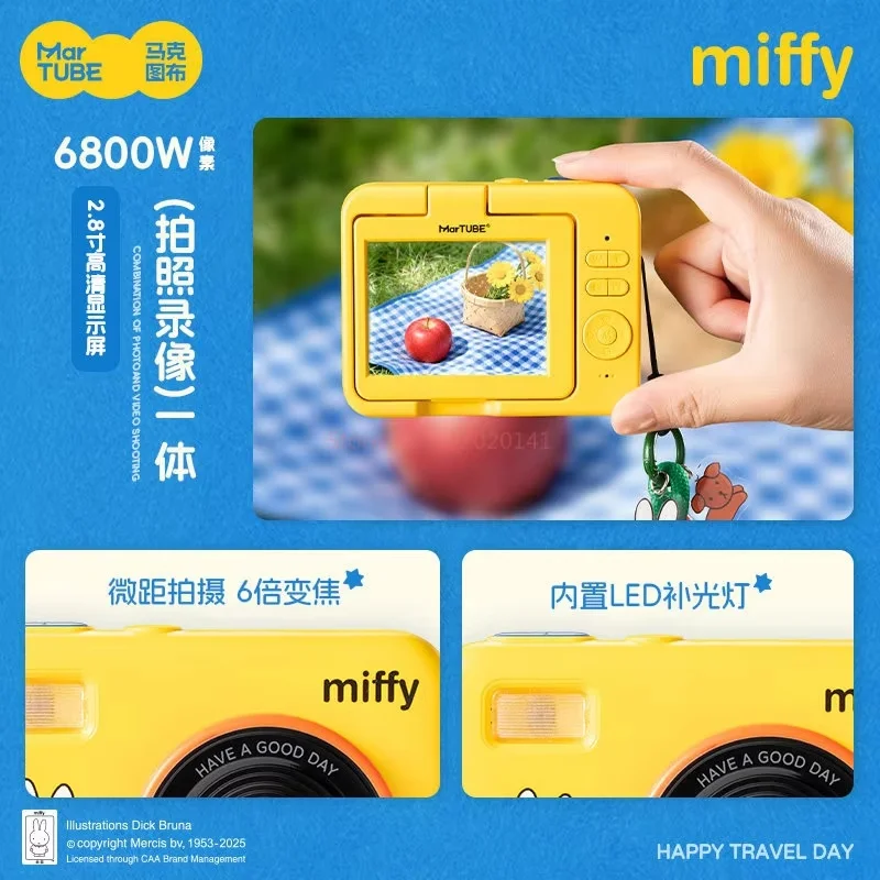 Miffy Martube Ccd Digital Camera 180 Flip Screen Mini Portable Built In Fill Light Filters Cute Anime Peripheral For Girls Gifts view 6