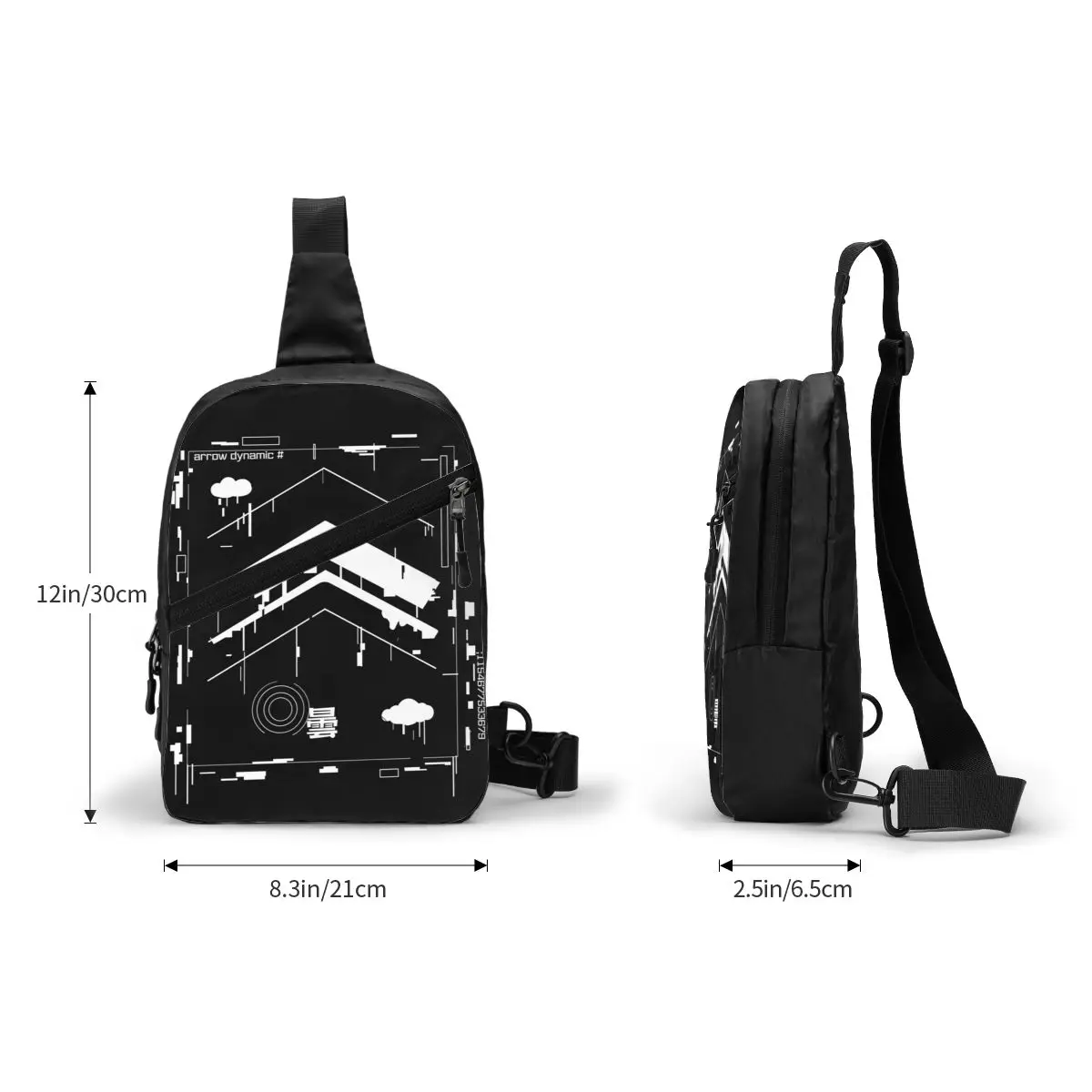 Casual Infinito Techwear Sling Crossbody Mochila Japonês Futuro Tech Street Wear Estilo Ombro Peito Bolsa para Camping Biking