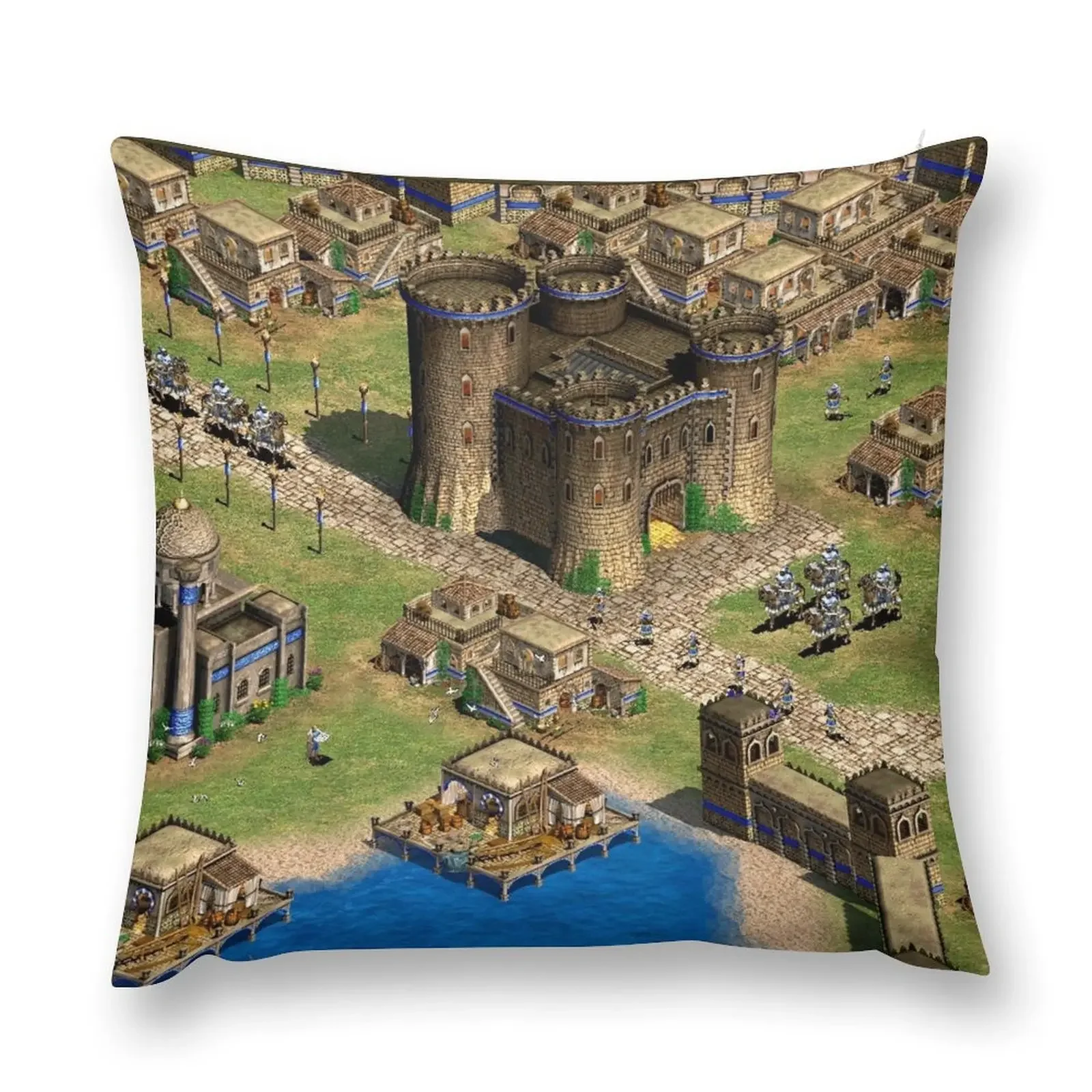 

Age of Empires 2 Oriental Town Throw Pillow Plaid Sofa Cushion Covers For Living Room Luxury Cushion Cover pillow