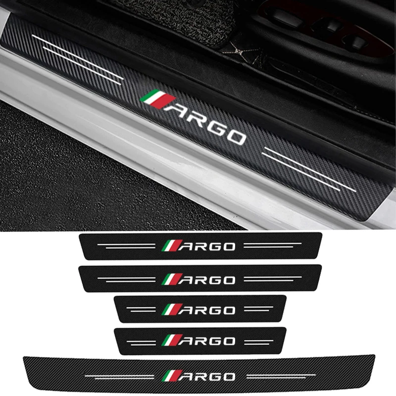 Car Front Rear Door Sill Scuff Plate for ARGO Badge Carbon Fiber Welcome Pedal Trunk Bumper Threshold Protector Stickers