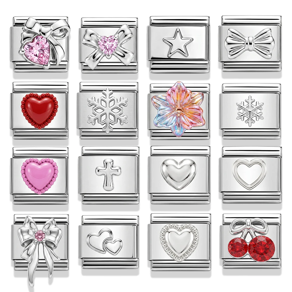 Italienischer Charm-Anhänger 9mm Glieder für DIY Armbandherstellung Damenschmuck Herz Liebe DIY Geschenk