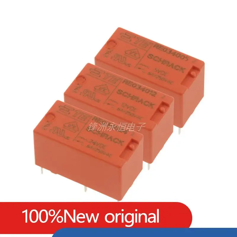 20PCS/Lot 100%Original New TE Relay RE034005 5VDC RE034012 12VDC RE034024 24VDC 6A 250VAC 4PIN 5V 12V 24V Power Relay