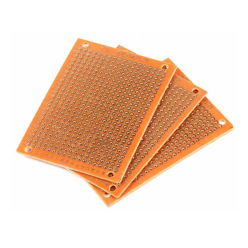 10PCS 5x7 7x9CM PCB Breadboard Protoboard Single-Sided Universal Printed Circuit Boards 1.6MM Thick DIY Set Yellow DIY Soldering image 5