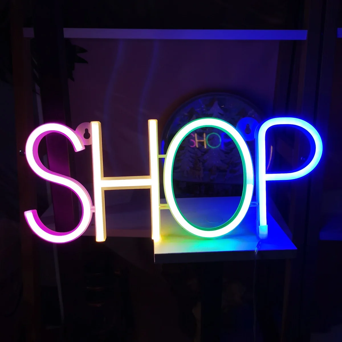 

Business Sign SHOP Open Neon Light Home Bar Decor Cafe Wall Decoration Restaurant Club Kitchen Signs Christmas Gift Party