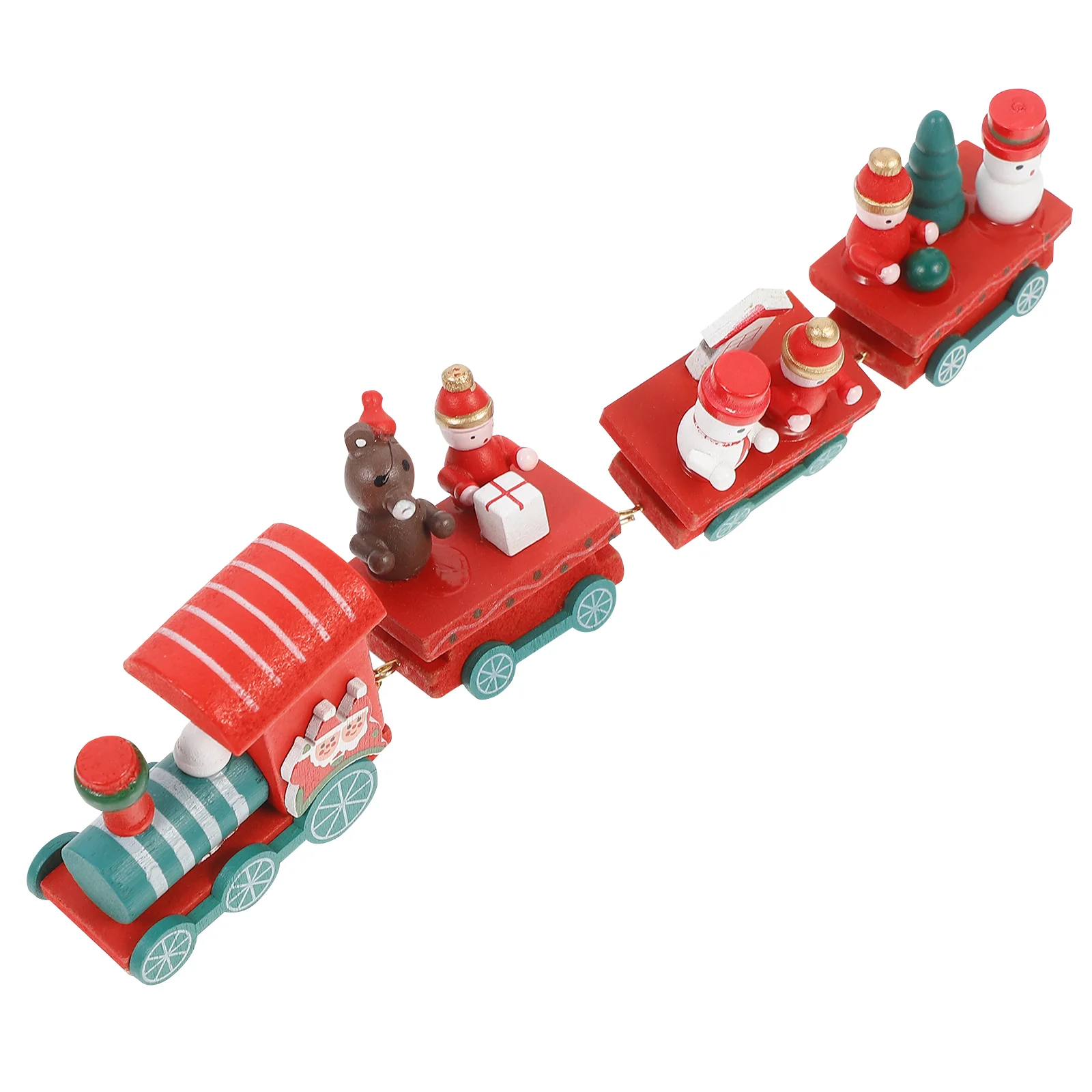 

Christmas Wooden Trains Desktop Ornament Mini Train Wooden Craft Kids Toy Gift for Christmas Decoration Kids Kindergarten Random