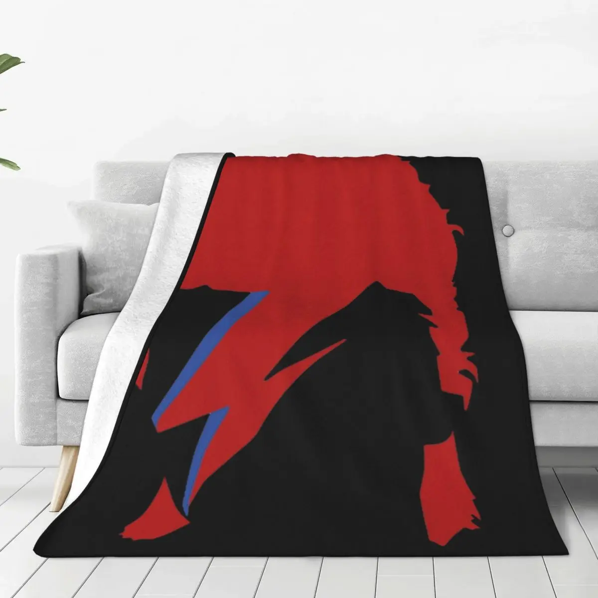 David Bowie Lightning Blanket Soft Warm Flannel Throw Blanket Cover for Bed Living room Picnic Travel Home Sofa