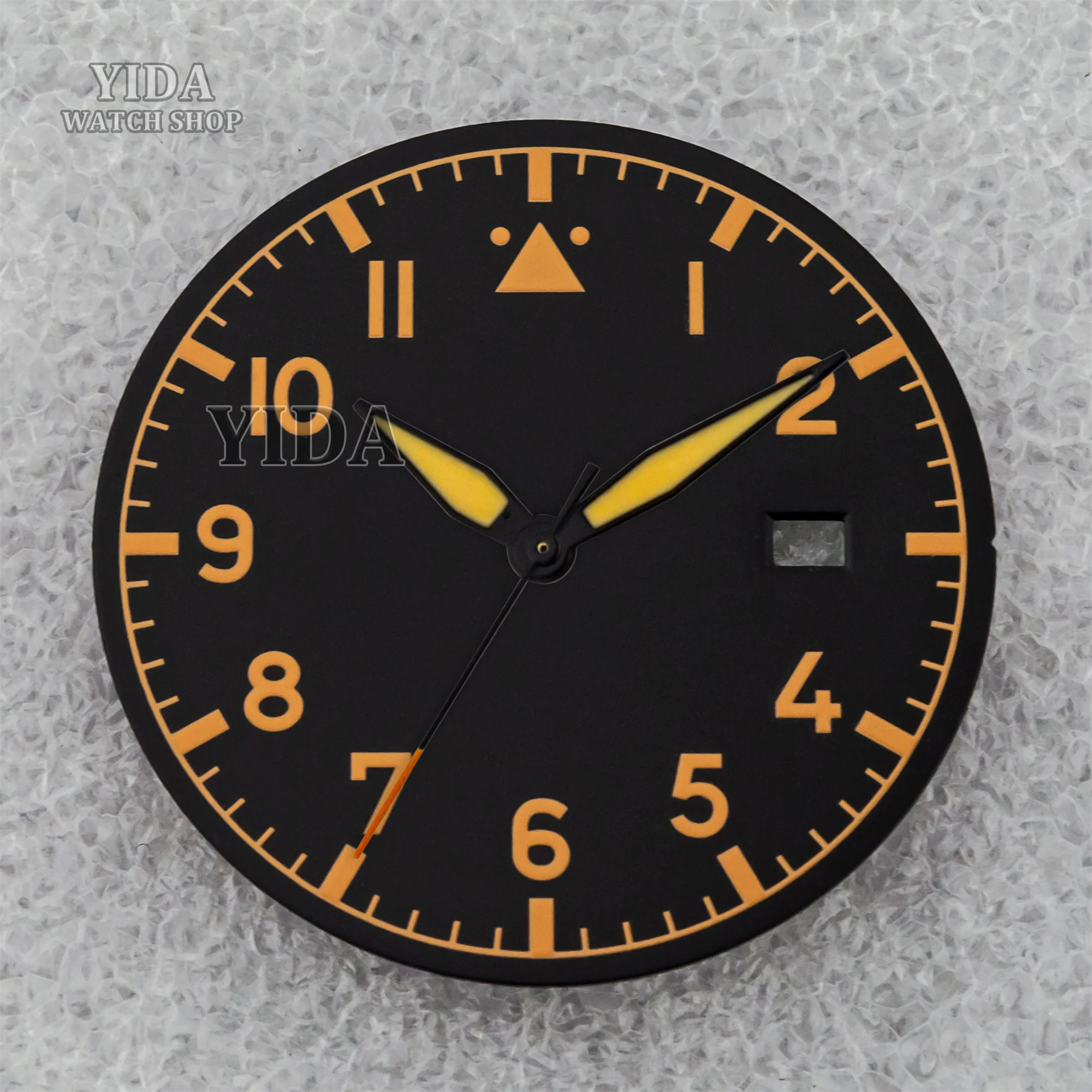 Esfera de reloj de 36mm, manecillas luminosas verdes NH35, agujas de esfera de reloj, punteros para Mod Mark XX fit NH35, herramientas de reparación de piezas de movimiento