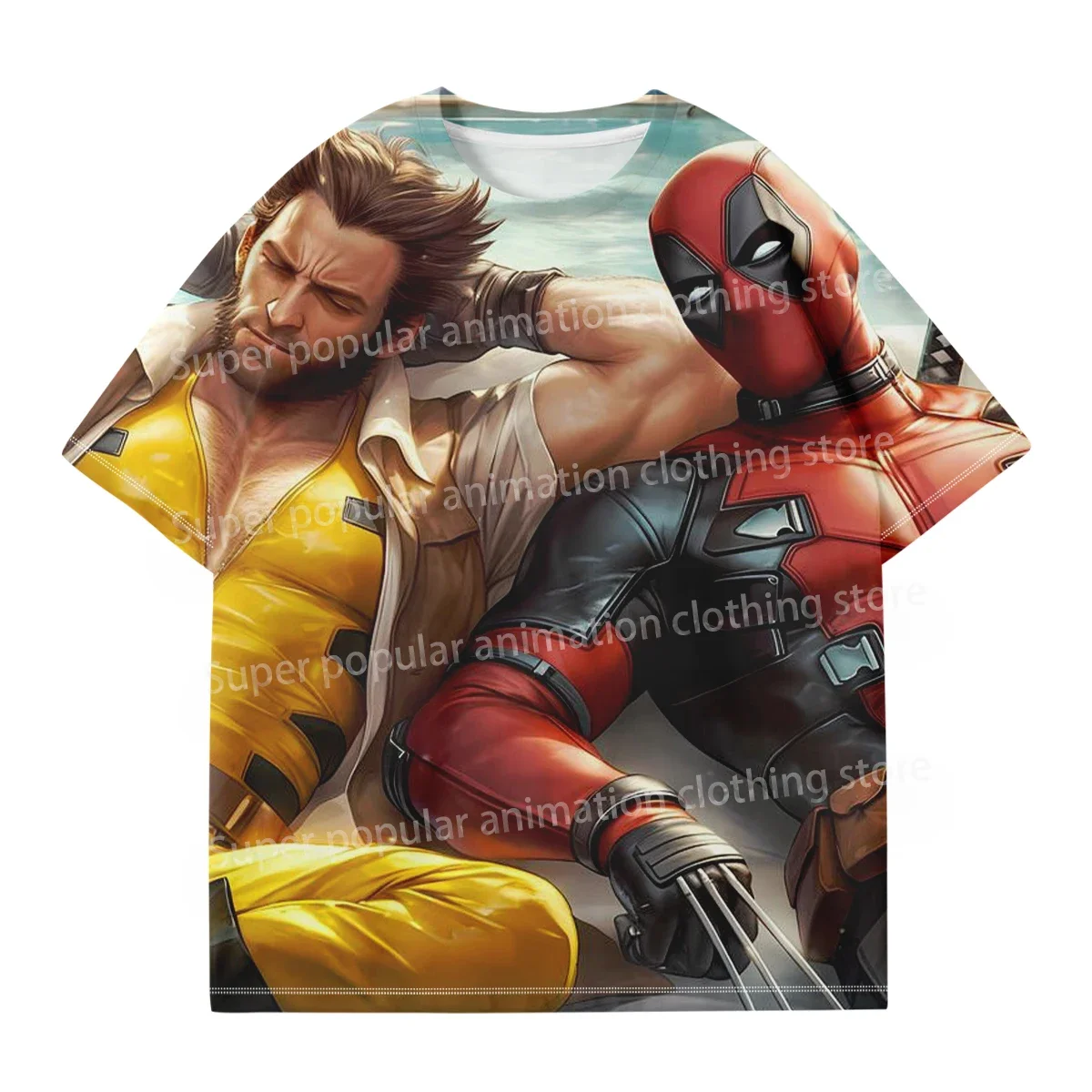 مينيسو مارفل ديدبول مقابل ولفيرين تي شيرت موضة ثلاثية الأبعاد مطبوعة تي شيرت رجالي الشارع عادية المتضخم تيز الرياضة الاطفال/الكبار بلايز #4