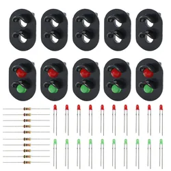 Railway Signal Heads com LEDs de 3mm, escala HO ou OO, construção e construção de brinquedos, acessórios modelo, 10PCs