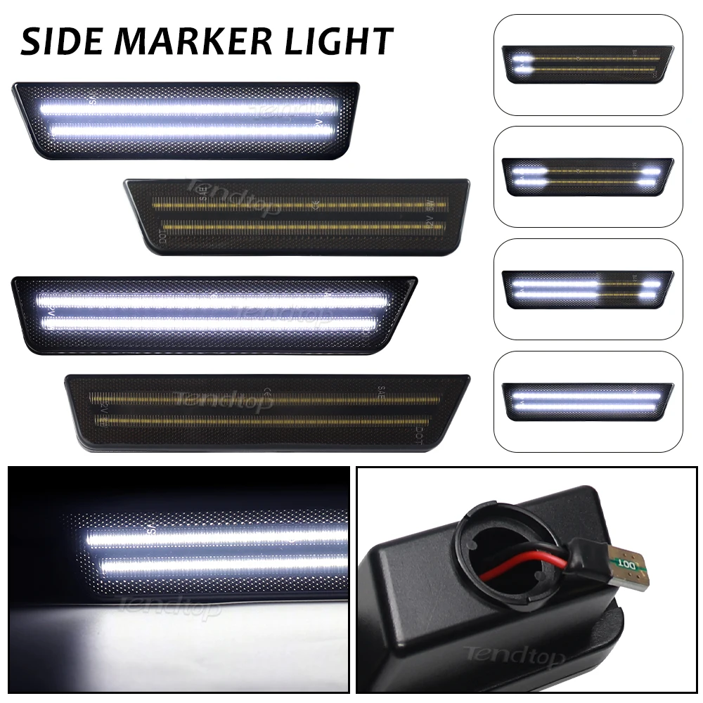 Car LED Side Marker Light Lamp For For Dodge  Challenger 2008-2014 Front+Rear Amber Led Lights OEM Replacement