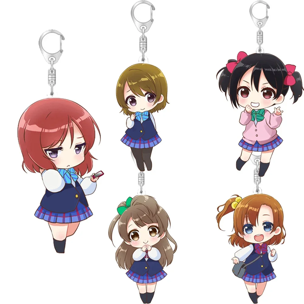 LLavero de Anime Love Live, figura de chica Kotori Minami Nico Yazawa, colgante de acrílico, soporte de llavero, accesorios para regalo de Otaku, 6CM