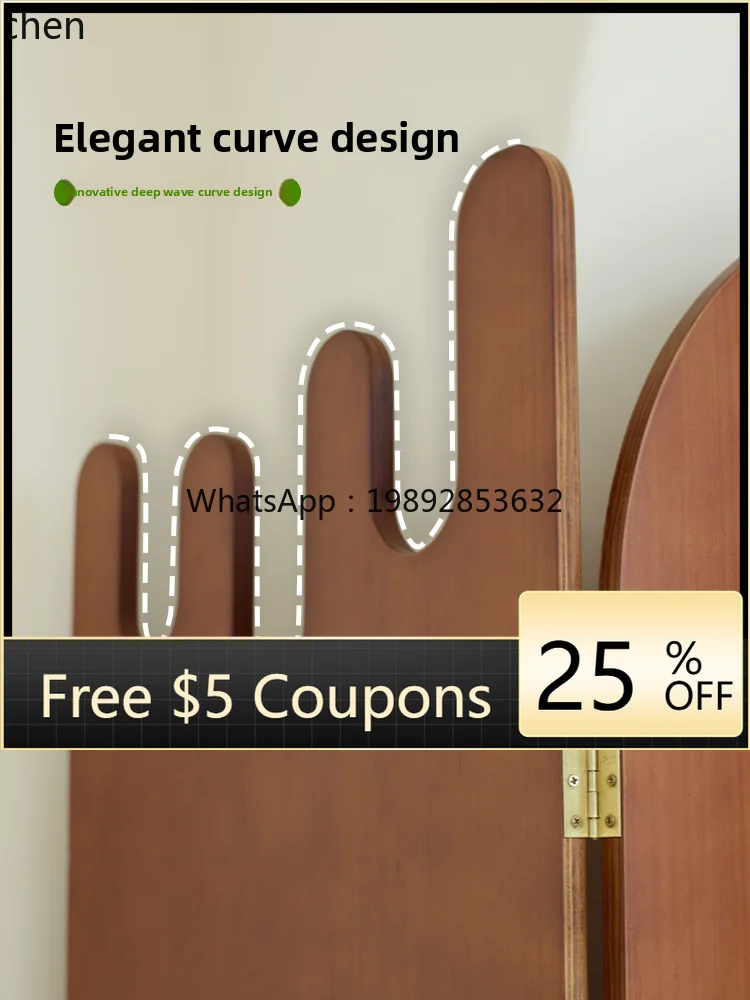 

screen small apartment living room partition entrance foldable solid wood home screen