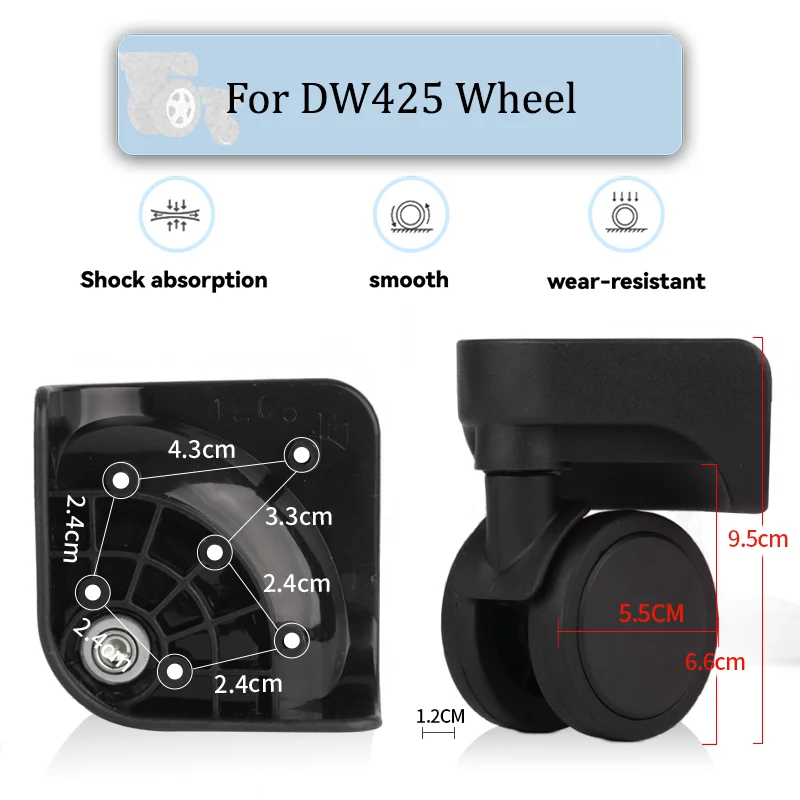 

Suitable For DW425 Universal Wheel Replacement Suitcase Rotating Smooth Silent Shock Absorbing Wheel Accessories Wear-resistant