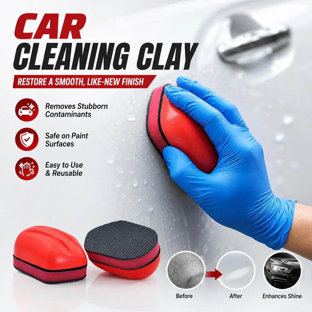 Car Cleaning Clay Mouse Applicator Car Care Paint Cleaner Remove Magic Clay Bar