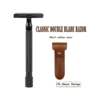 Classic Men Safety Razor Mens Folding Double Edge Shaving Classic Safety With 5 PCS Titanium Coated Blades Shaver Razor Blade