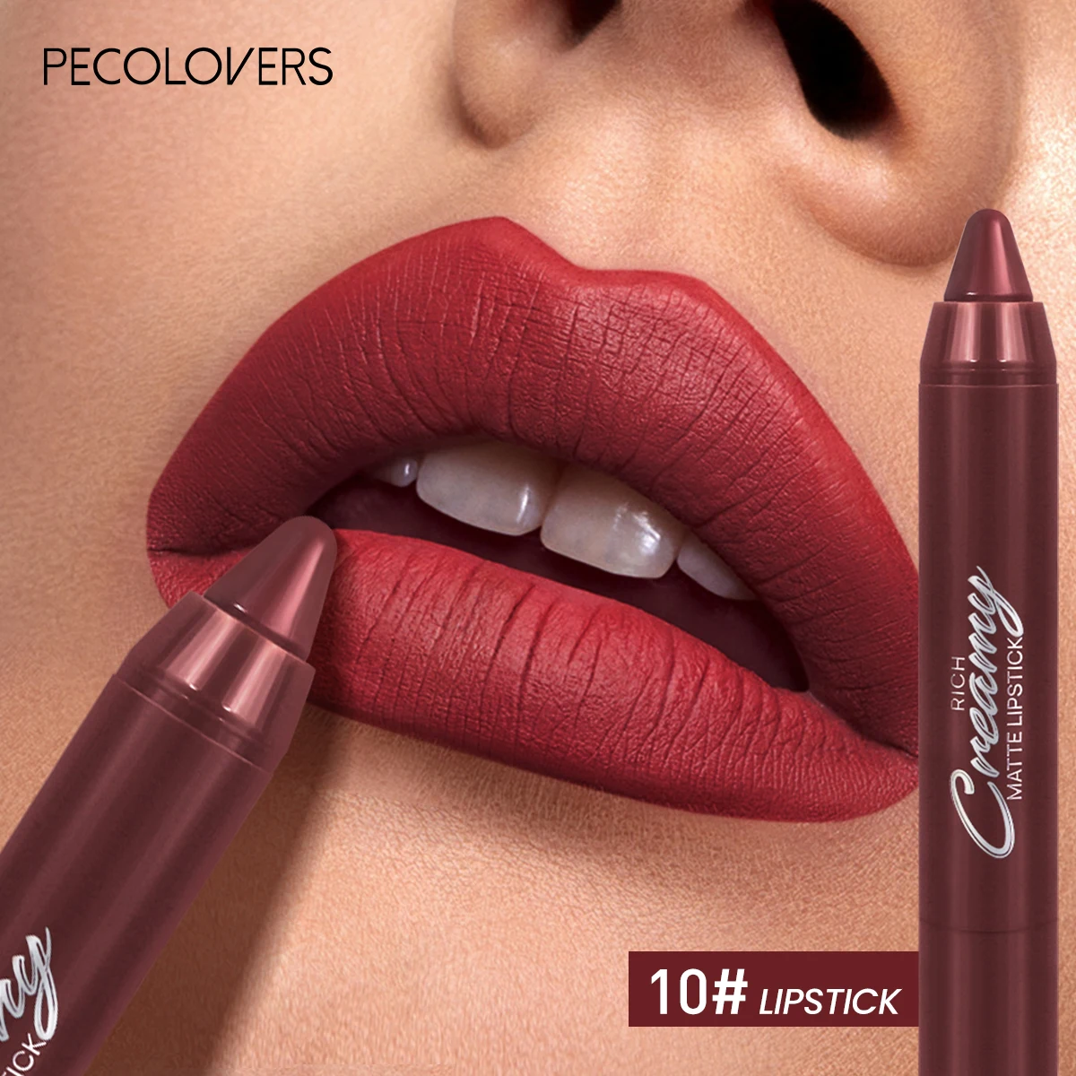 Meerdere kleuren matte lipliner, gebruik als lipliner en lippenstift, gemakkelijk nauwkeurig aan te brengen, waterdicht, langdurige anti-aanbaklaag