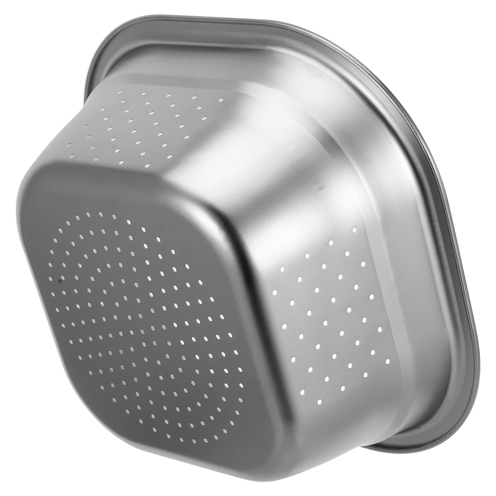 

Stainless Steel Washing Colander Square Kitchen Basin Large Capacity Drainage Holes Vegetable Fruit Rice Cleaner