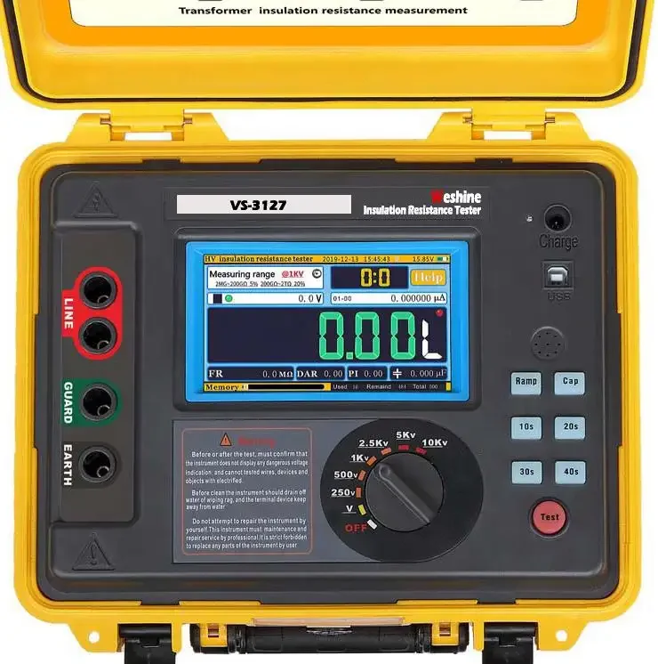 Insulation Resistance Tester 5kV 10kV 15kV 20kV Megohmmeter High Voltage Megohmeter Rate Factory Price Digital