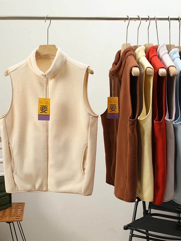 

Double-Sided Fce Svel Jaet Loose Casual Stand Collar Outerwear for Men Autumn Winter New Sle Outdoor Sports Vest