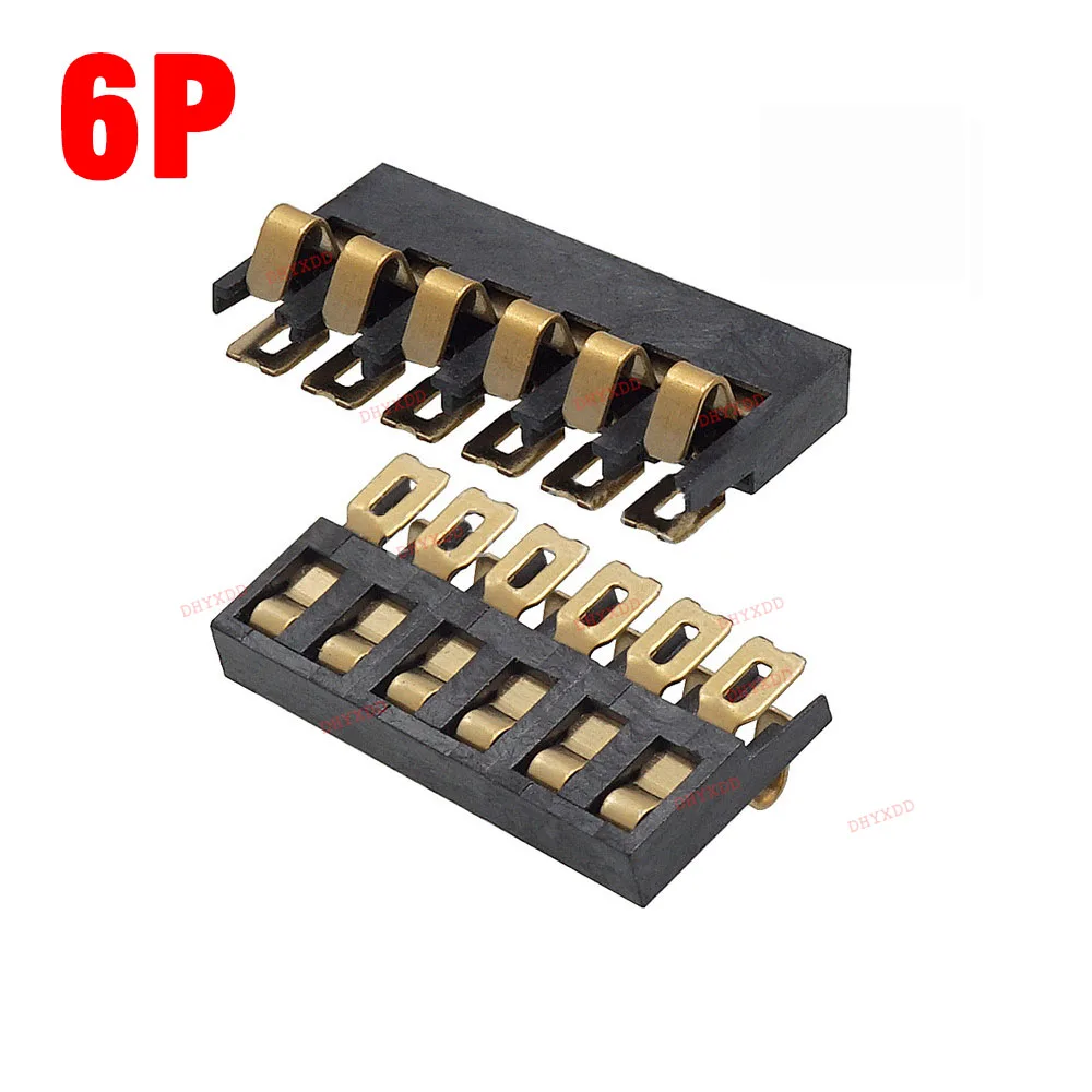 10 SMT Spring Battery Connector 2.0 MM Pitch 2P 3P 4P 5P 6P 7P 8 Pin Male Female Contact Power Charge Gold Plated 3U Low Profile