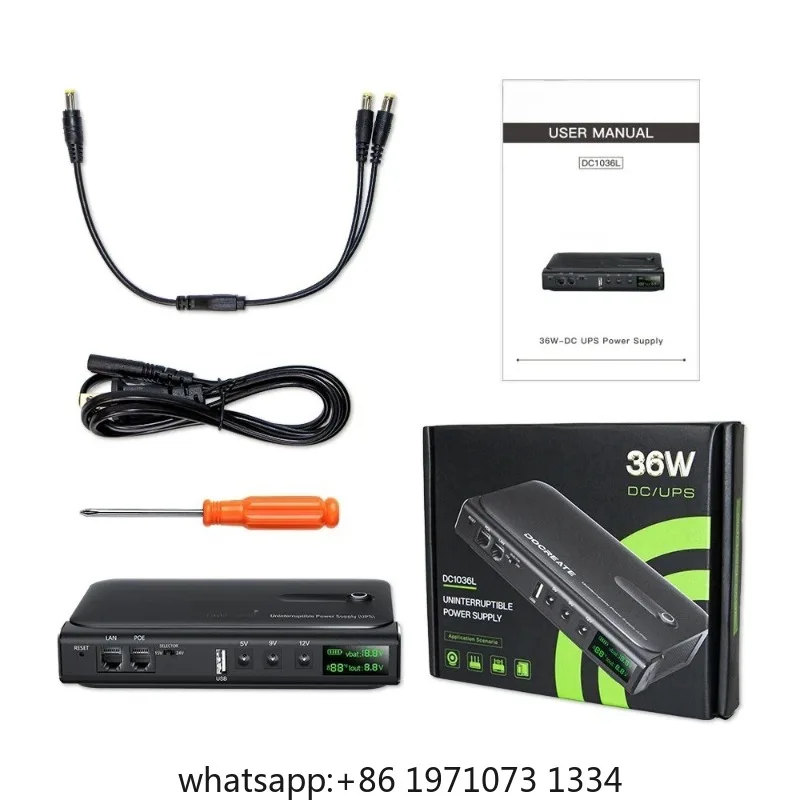 Protable 36W  Backup Power Supply For Router  Modem 5V/9V/12V Output NO Battery EU/US Plug Uninterrupted Switching