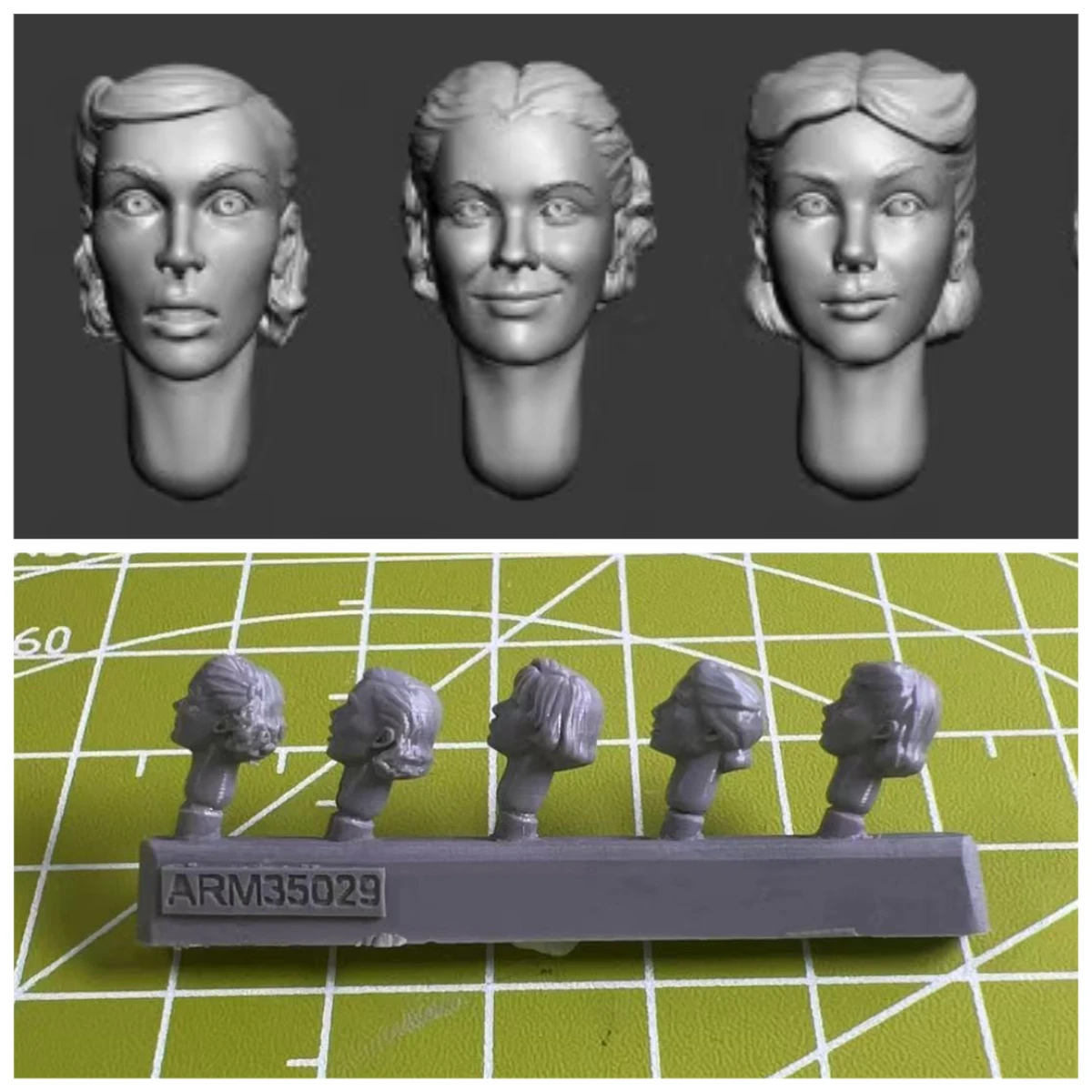 

5 Pieces of 1:35 Die-casting Resin Model Kit Soldier Model Head Replacement Modification Unpainted