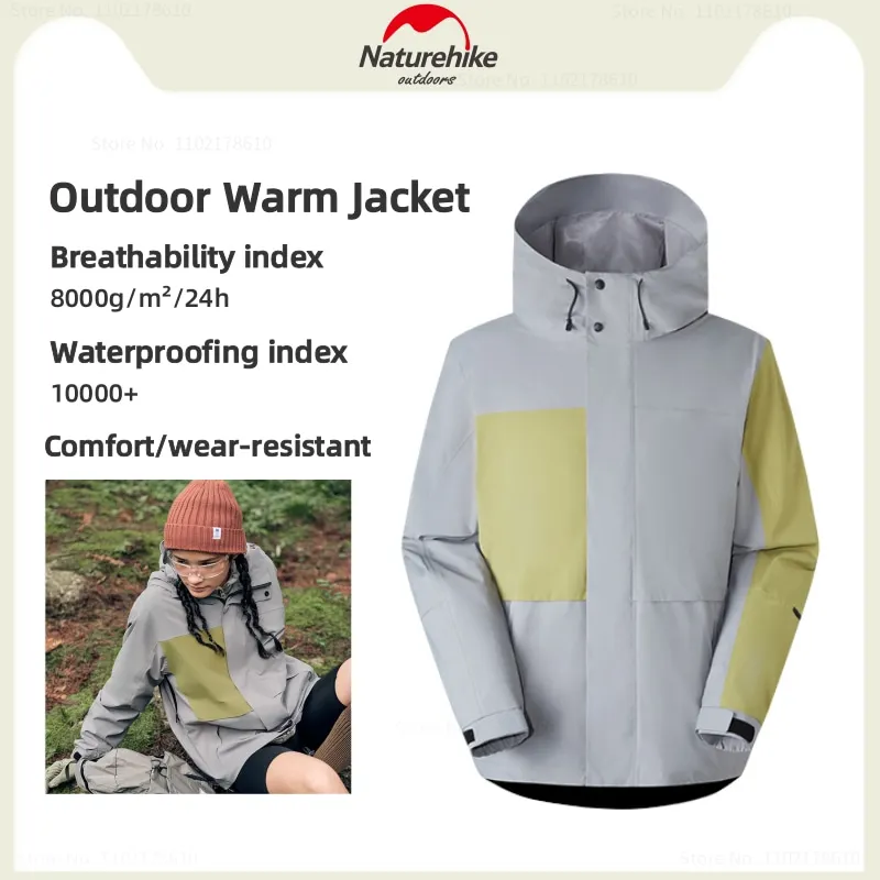 

Naturehike Men Outdoor Waterproof Punching Jacket Women's Windproof Punching Jacket Hiking Mountaineering Comfortable Warm Coat