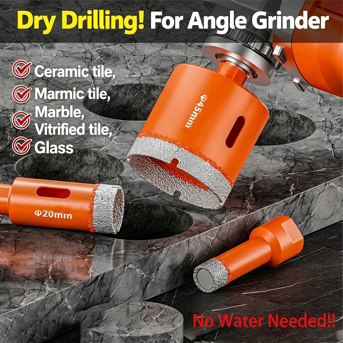 

6/8/10/12mm M14 Brazed Diamond Drill Bit For Drilling Concrete Ceramic Tiles And Glass Dry Drilling Tools Saw Cutter Cutting