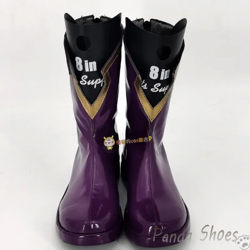 LOL Yone Cosplay Shoes Anime Game League of Legends Cos Long Purple Boots Cosplay Costume Prop Shoes for Con Halloween Party