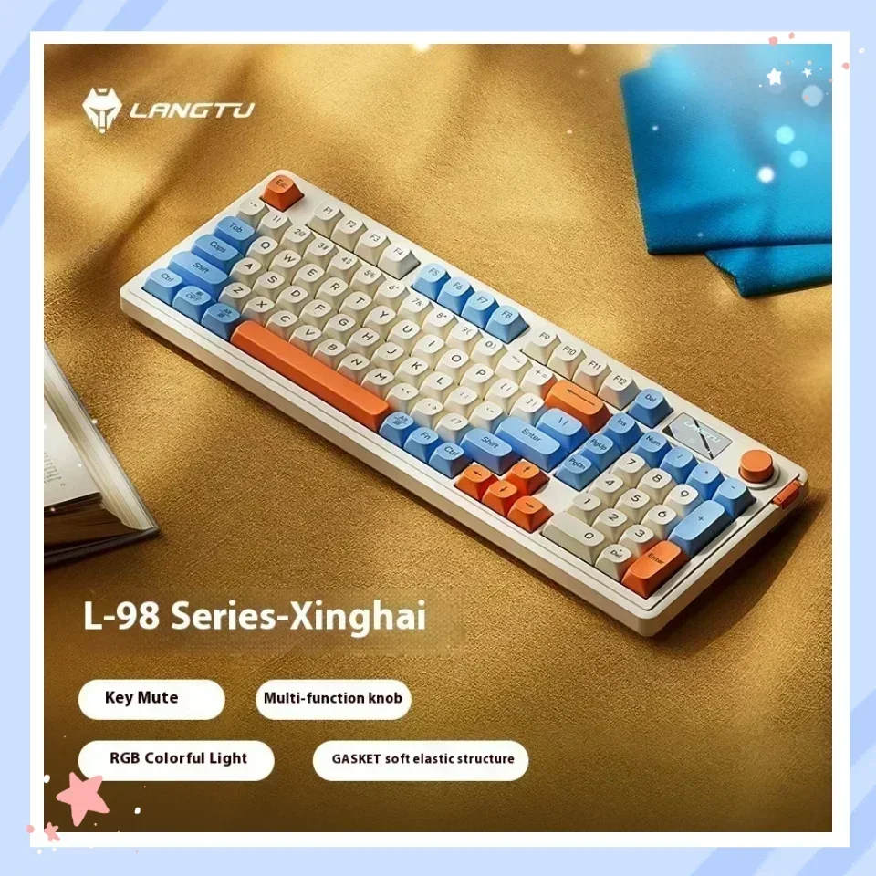 JIMITU Langtu LT98 Botão De Jogo Sem Fio Tela De Teclado Troca De Calor Mudo 26 Teclas Sem Impacto Esport Gaming Keyboard Office