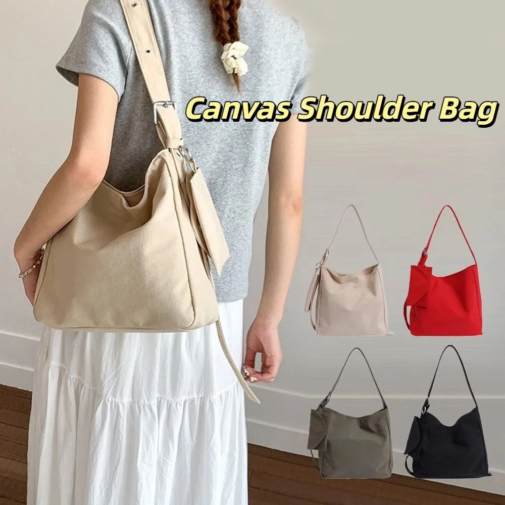 

Ins Style Solid Color Square Tote Bag Versatile Large Capacity Canvas Shoulder Bag Stylish Leisure Women's Handbags Handbags