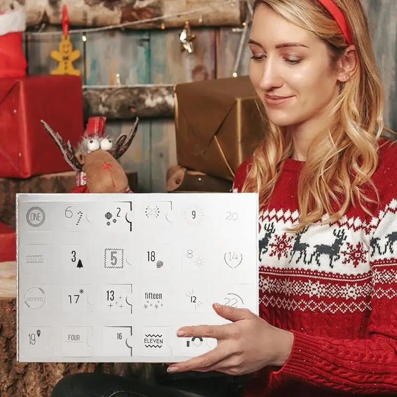 Calendario dell'Avvento in lana Calendario dell'Avvento in filato di lana 2024 Calendario dell'Avvento di Natale 24 giorni Calendario con pennarello per maglieria fatto a mano