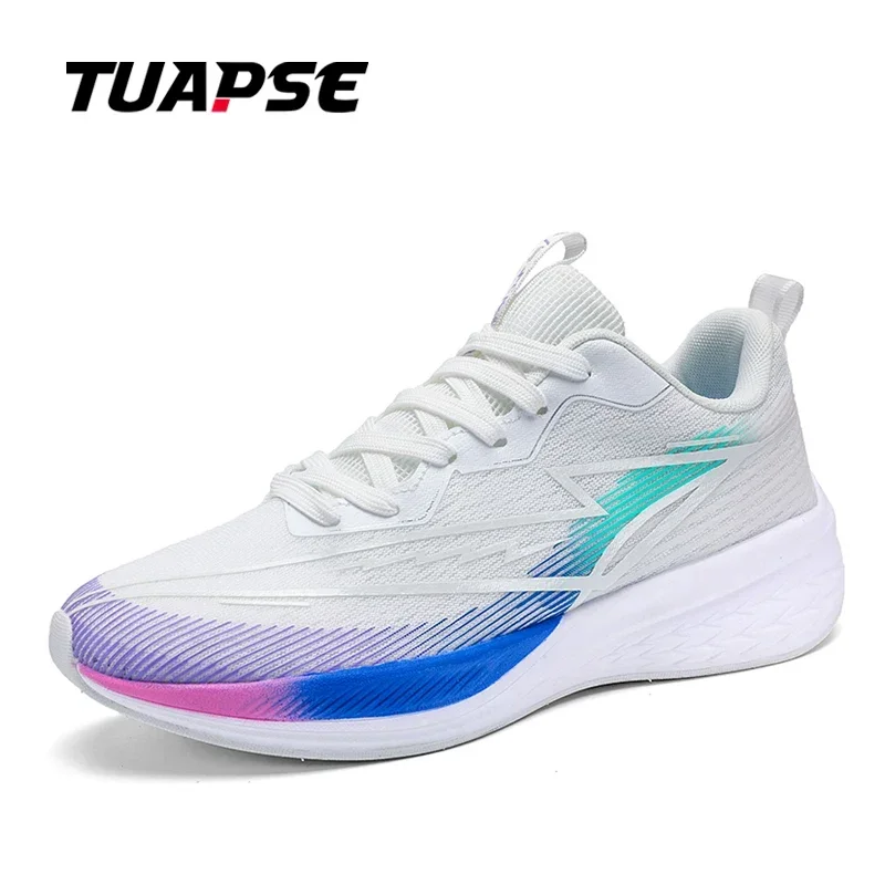 TUAPSE Men's Running Sneaker Breathable Comfortable Mesh Men Carbon Plate Fashion Lace Up Training Athletic Shoes Size 36-44