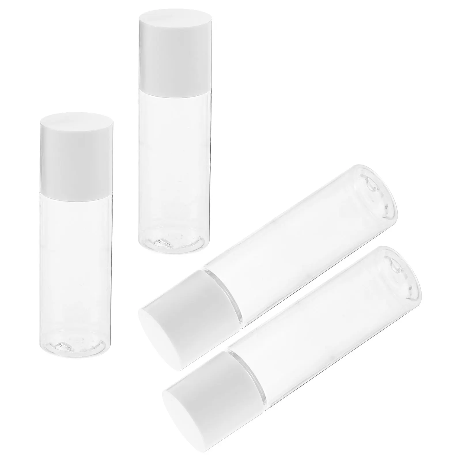 

4pcs Toiletries Empty Refillable Lotion Shampoo Liquid Body Wash Conditioner Shower Gel Size Sturdy Reusable Plastic