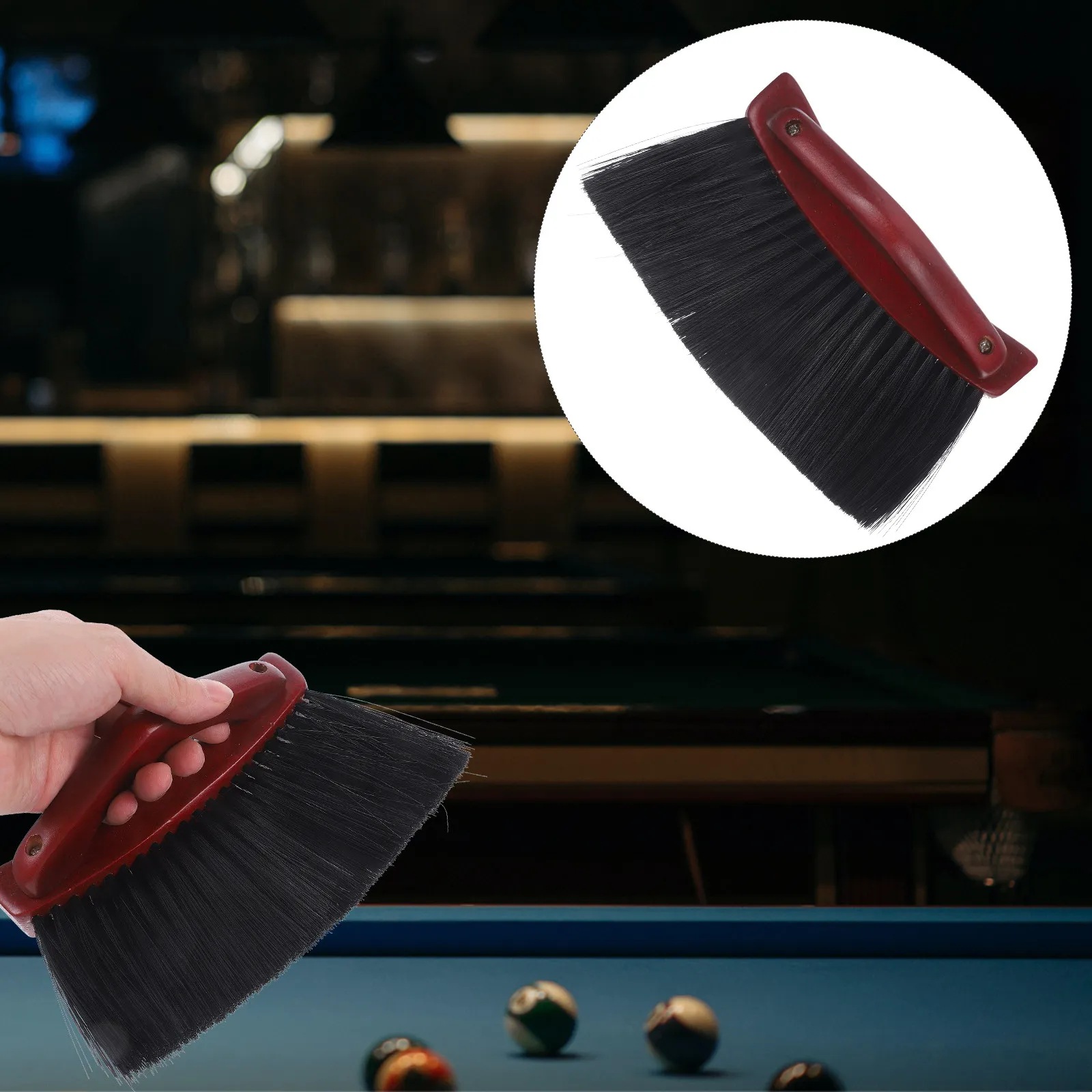 

Pool Table Brush Billiard Cleaner Wooden Handle Long Wide Grip Double Bristle Lengths Cleaning Tool for Billiard Club Use