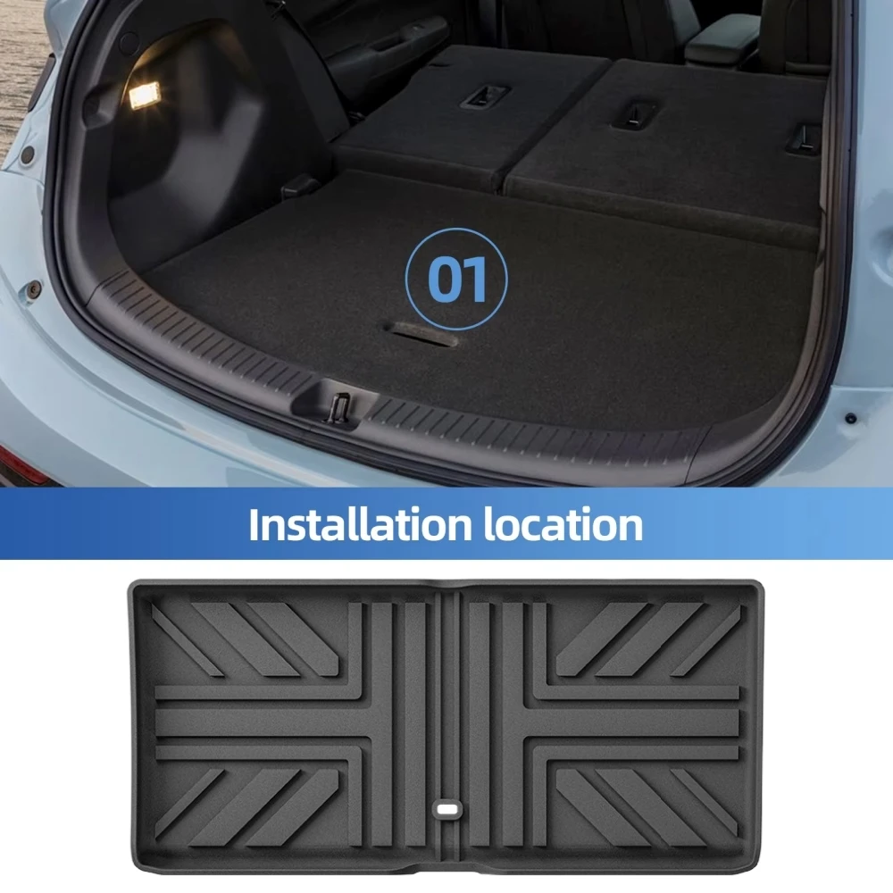 Für BMW Mini Cooper SE (Elektro) TPE-Fußmatten Kofferraummatte Allwetter Maßgefertigte Bodenmatten 2024 2025 – Detail 2
