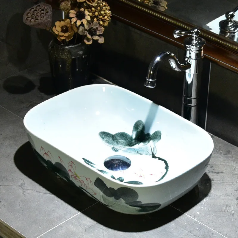 

China flower shapeCeramic Sinks Counter Top Wash Basin Bathroom Sink ceramic bowl wash basin butterfly