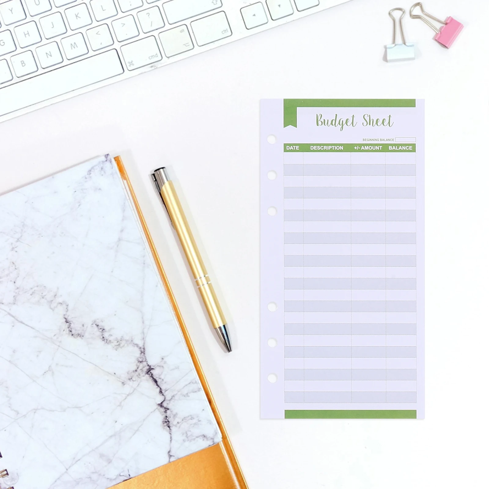 

40 Pcs Double Offset Paper Cards for Budget Planner Expense Tracker Portable Notebook ganizer Personal Finance Helper