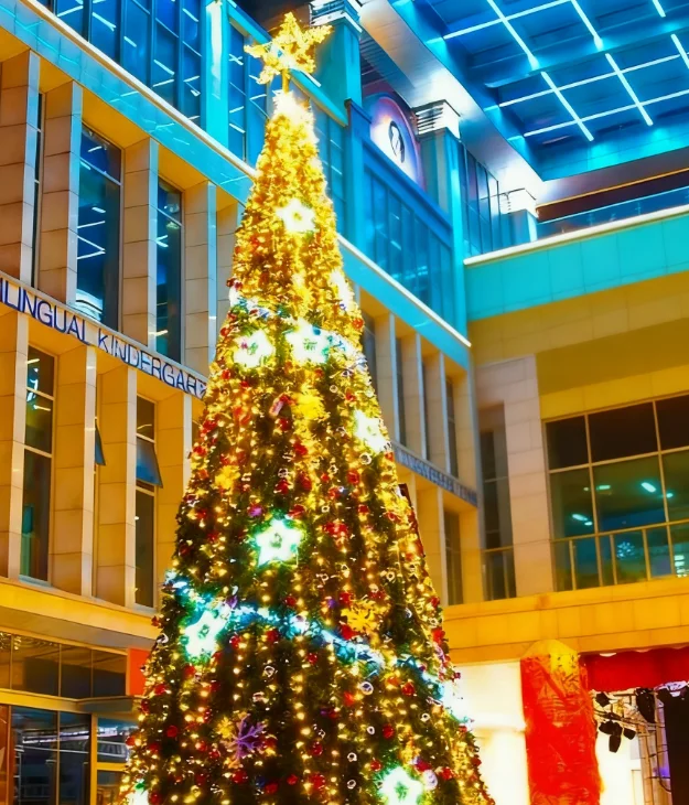 Christmas Decorations, Large Outdoor Tree 4m 6m 10m, Square Mall Waterproof Lights, Steel Frame