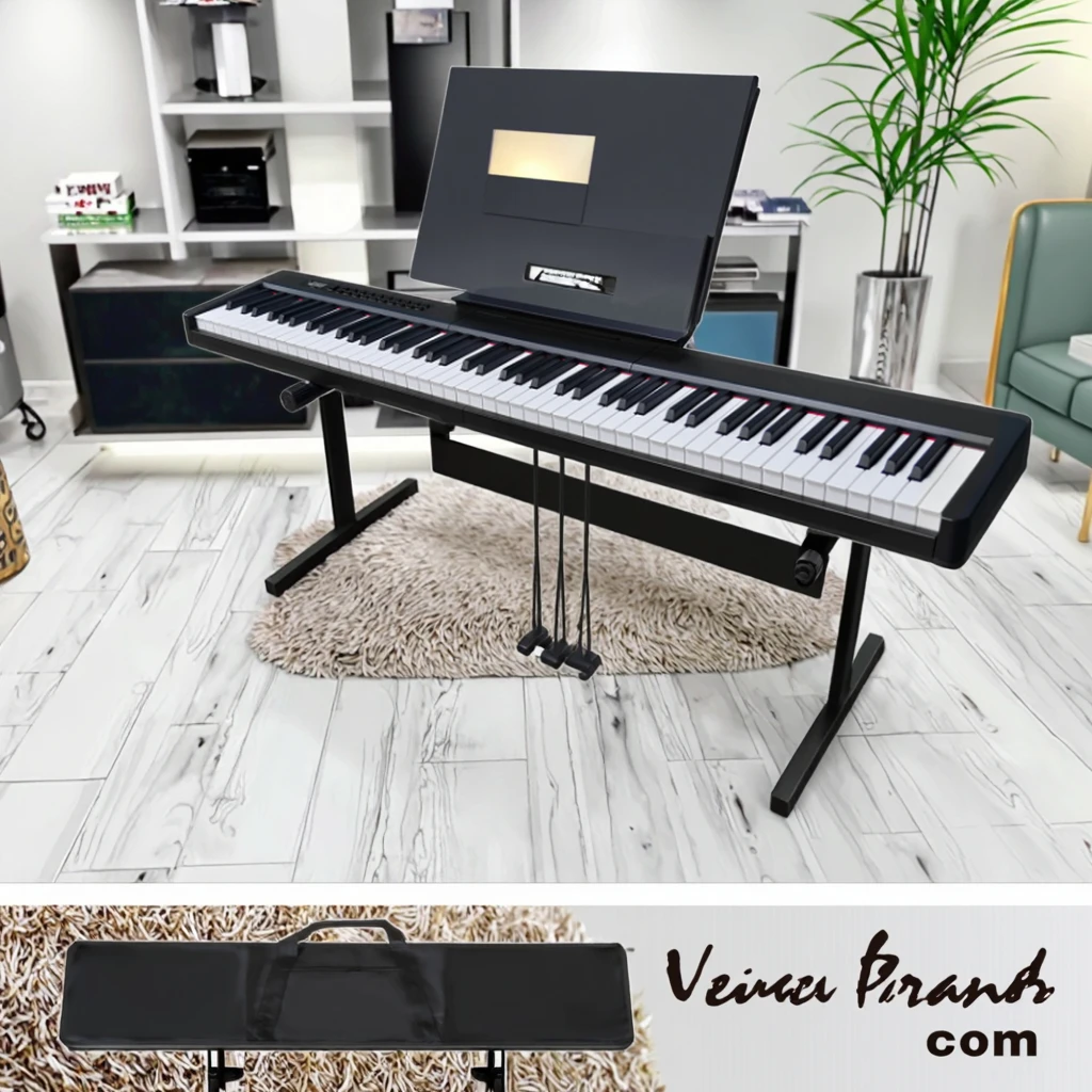 88 Keys Electronic Piano Multifunctional Simulation with Stand Organ Keyboard Piano