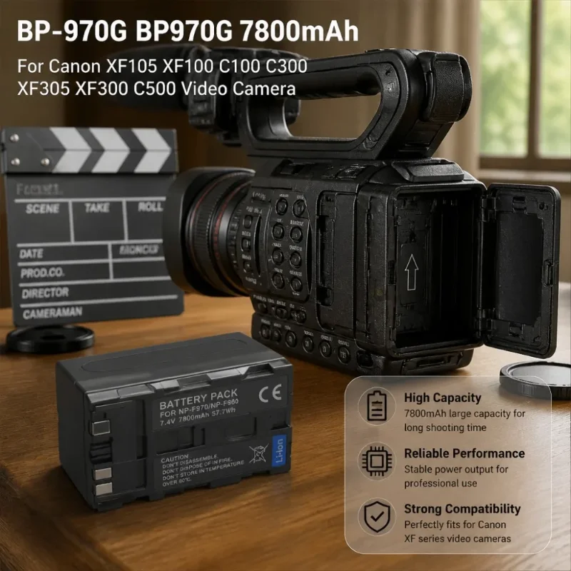 Fast Shipping BP-970G BP970G 7800mAh 7.4V Replacement Battery for Canon XF105 XF100 C100 C300 XF305 XF300 C500 Video Camera
