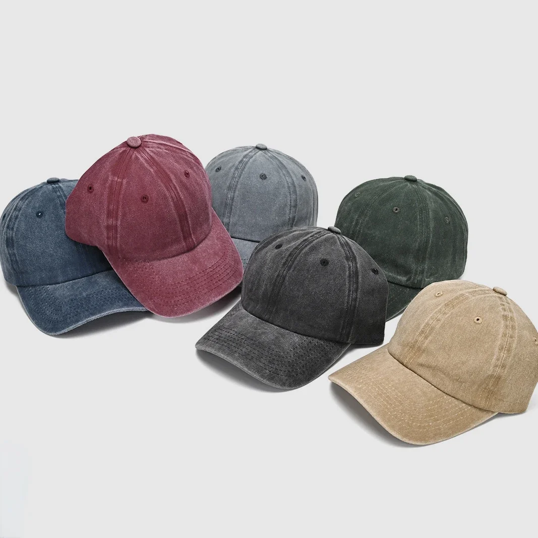 Baseball Cap Washed Denim Men Women Snapback Hat Vintage Hip Hop Caps Solid Color Hat Bone Casquette Outdoor Casual Sport