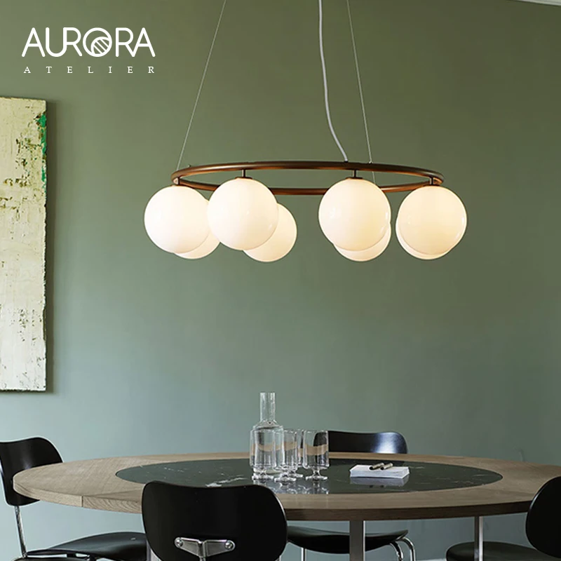 Nordic Magic Bean Galss Chandelier Restaurant Light Glass Ball Pendant Light for Dining Room Hanging Light Indoor Lighting