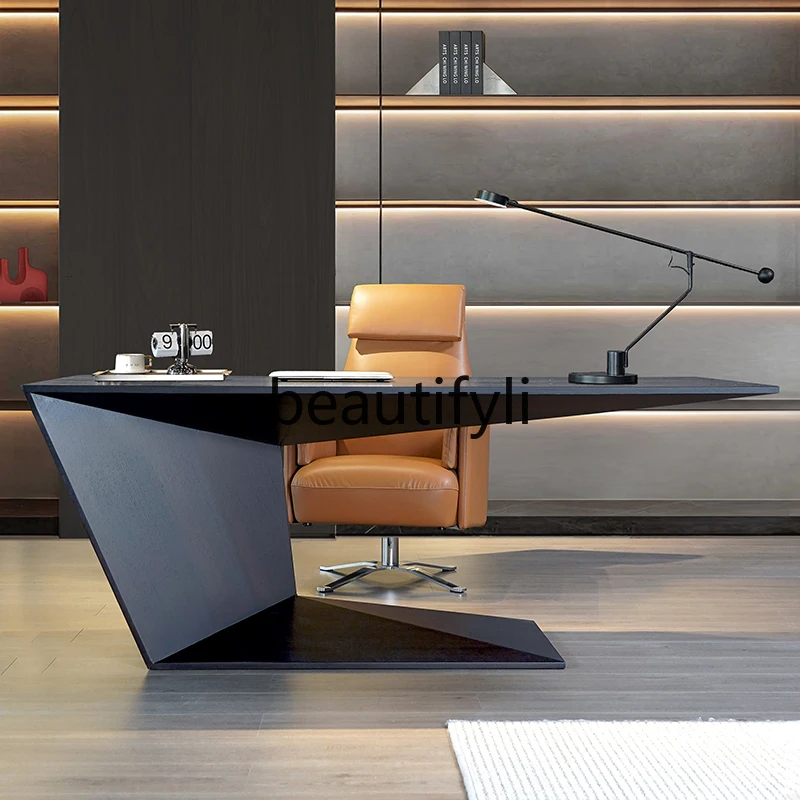 

Desk minimalist computer desk living room long workbench desk light luxury