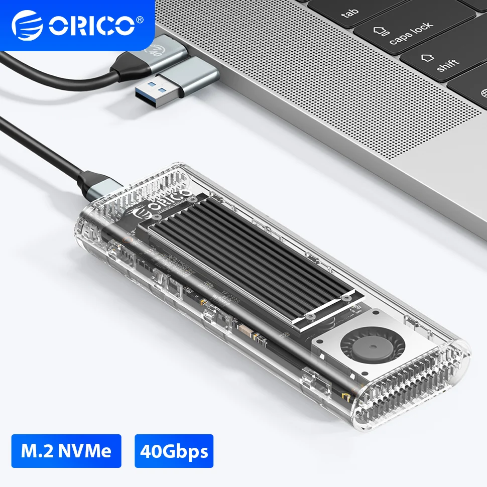 ORICO 40Gbps M.2 NVMe SSD Enclosure Type C 20Gbps M2 Hard Drive External Case HD Storage Box House Thunderbolt 3/4 USB4/3.2/3.0