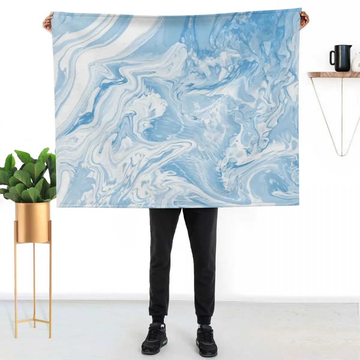 CLOUDY SKY MARBLE Throw Blanket Cute Plaid Thin Tourist blankets ands Heavy funny gift Blankets