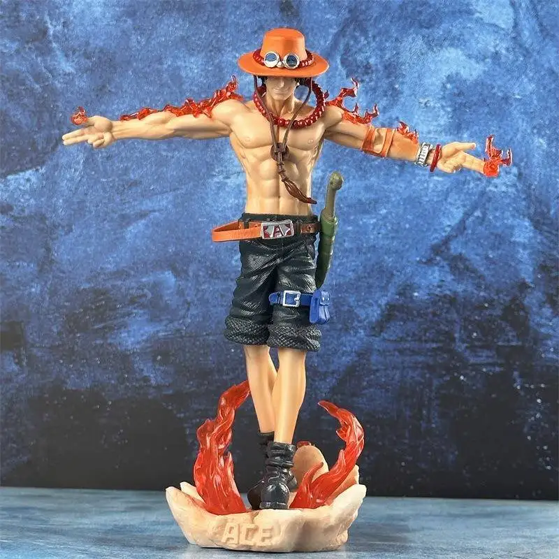 27.5cm One Piece Anime Figures Ace Action Figure Statue Model Doll Collection Toys Gifts