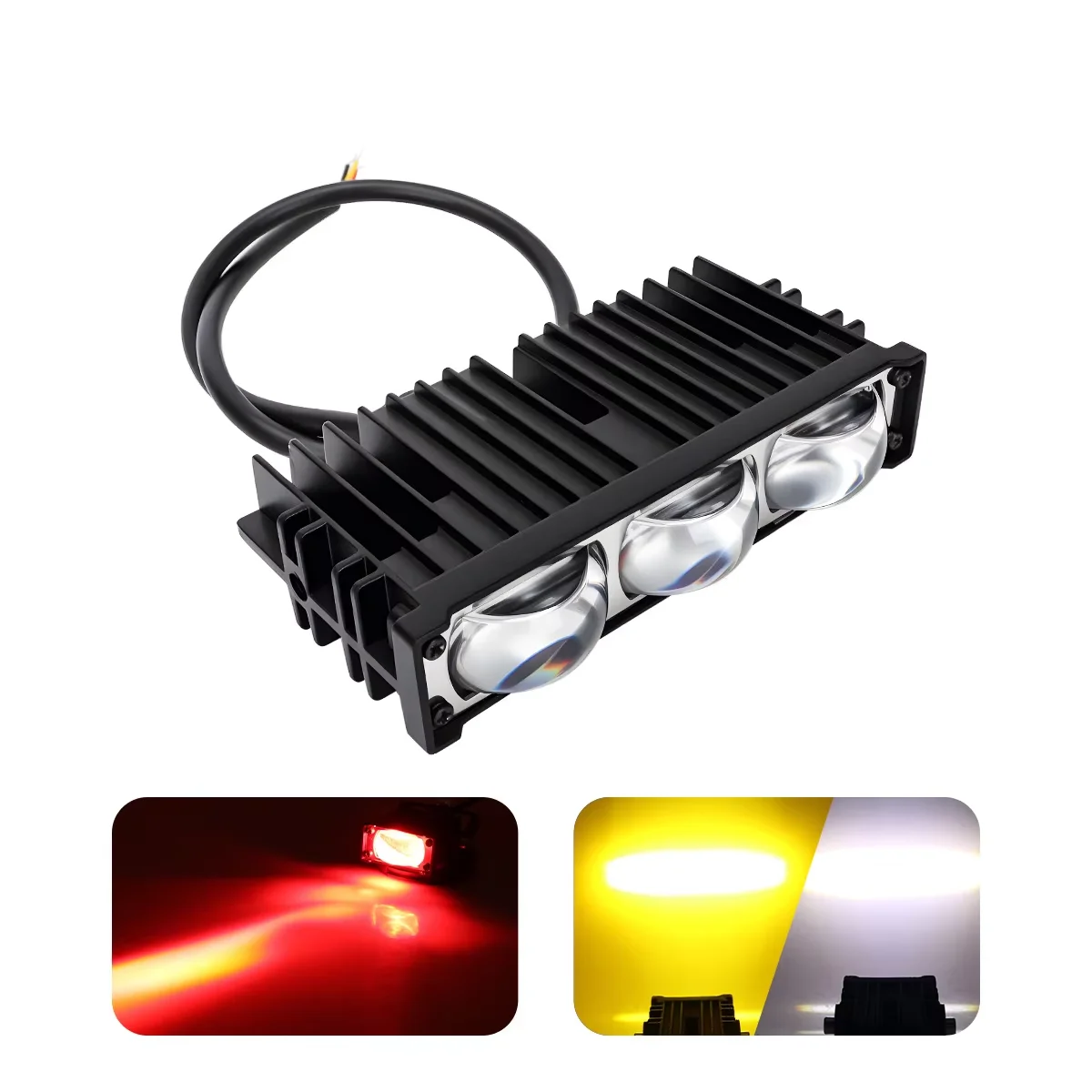 12-60V 60W Light Car And Motorcycle Mesh Concealed Spotlights Aluminum Alloy LED Concealed Grille-mounted Spotlights Accessories