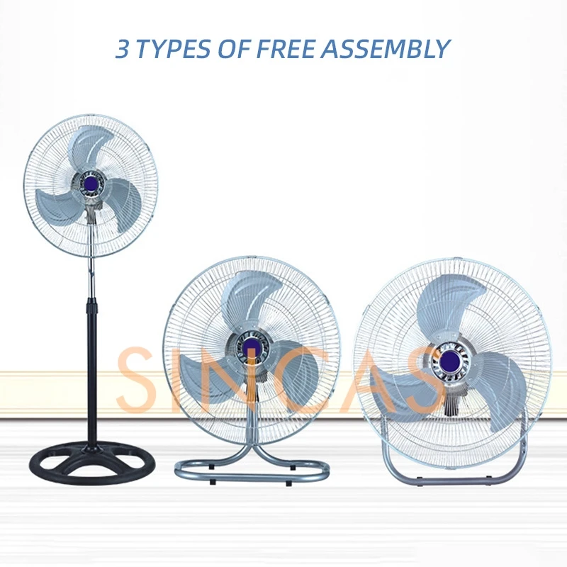 가정용 18 인치 바닥 팬 수직 진동 무음 팬 고전력 산업용 전기 팬 결합 된 세 가지 기능 팬