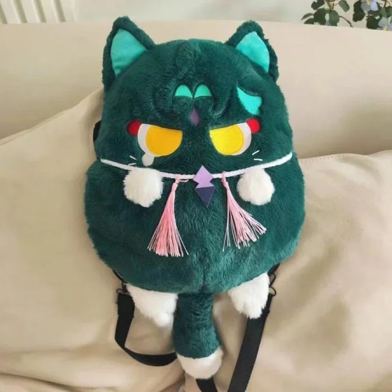 Cute 35-40cm peluche borsa Genshin Impact Scaramouche Cat Wanderer Cosplay peluche borsa a tracolla bambola zaini ragazza regalo